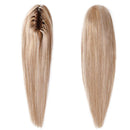 S-noilite Claw/Jaw in Ponytail Extension Human Hair Balayage Ponytail Hair Piece Clip in Pony Tail Hair 100% Real Human Hair One Piece Straight 16 Inch (