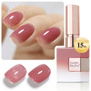 Double Rhythm Translucent Gel Polish Sheer Neutral Natural Light Milky Same Color Same Bottle 15ML Jelly UV Polish Nail Art DIY at Home (Jelly Nude Brown-A1492) Infinity Warehouse