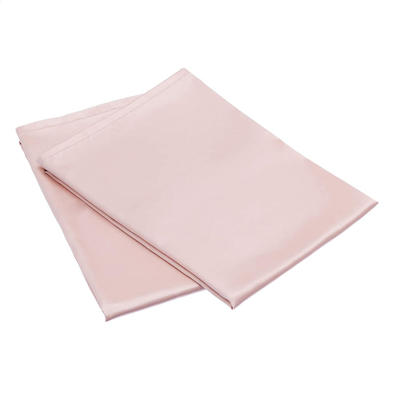 Amazon Basics Satin Pillowcases for Hair and Skin, Envelope Closure - Blush, Queen, Pack of 2 Amazon Basics Store