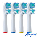 Replacement Brush Heads Compatible with OralB Braun- Best Double Clean, Pack of 4 Electric Toothbrush Replacement Heads- for Oral B Pro, 1000, 8000, 9000, Sonic, Adults, Kids, Vitality, Dual Plus! Alayna (TM)