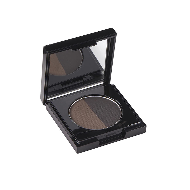 Arches & Halos - Duo Luxury Brow Powder - Dark Brown - Eyebrow Styling Cosmetics Palette, Powder, Tinting, Contouring, Precise Brow Definer - Hypoallergenic, Vegan - .088 oz, Dark Brown Arches & Halos