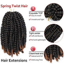 8 Pack Spring Twist Crochet Hair Ombre Bomb Twist Crochet Braids 8 Inch Fluffy Synthetic Braiding Hair Extensions 60g/pack (T1B/30) JQM