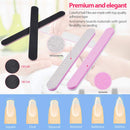 Clear Coffin Nail Tips Set, MORGLES 500 Pcs Clear Fake Nails French Tip Nails Acrylic Long Coffin Half Cover Nail Tips Ballerina False Nails with Nail Clipper Files and Glues,Cuticle Pusher and Fork MORGLES