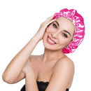 ELIHAIR Stain Bonnet Silky Sleep Cap Adjustable Satin Cap for Night Sleeping Hair Bonnet Reversible Double Layer Rose/Beige ELIHAIR