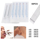 Ear Nose Piercing Needles - TC Mix body piercing needles 12g.14g.16g.18g.20g Individualized Package for Piercing Needle Supplies Piercing Kit (50 MIX) YTATTOO