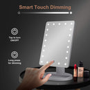COSMIRROR Lighted Makeup Vanity Mirror with 10X Magnifying Mirror, 21 LED Lighted Mirror with Touch Sensor Dimming, 180°Adjustable Rotation, Dual Power Supply, Portable Cosmetic Mirror (White) COSMIRROR