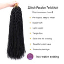 7 Packs Passion Twist Hair 22 Inch Water Wave Synthetic Braids for Passion Twist Crochet Braiding Hair Goddess Locs Long Bohemian Curl Hair Extensions (22Strands/Pack, 1B