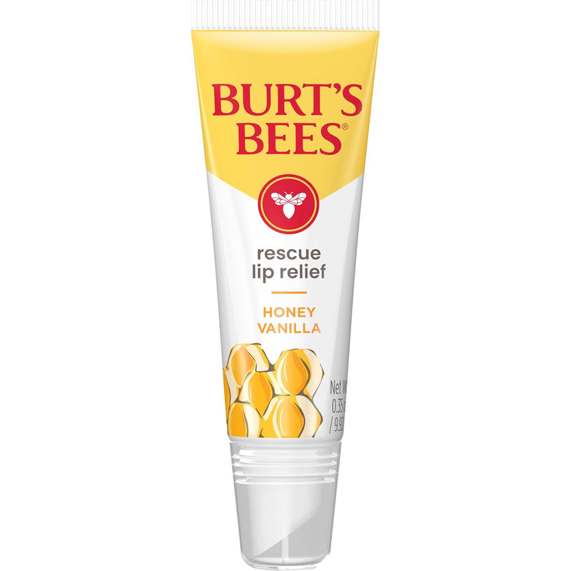 Burt's Bees Rescue Lip Relief, Honey Vanilla, Hydrating Lip Balm for Dry Cracked Lips, with Responsbily Sourced Beeswax and Shea Butter, 100% Natural Origin, 1 Squeezy Tube, 0.35oz Infinity Warehouse