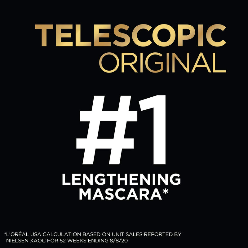 L'Oreal Paris Makeup Original Telescopic Lengthening Mascara, Waterproof Black L'Oreal Paris