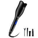 MIUOPUR Automatic Hair Curling Iron with Ceramic Ionic Barrel, Smart Anti-Stuck, Auto Rotating Hair Curling Wand with Temperature Display and Timer, Professional Hair Curler Styling Tool -Black MIUOPUR