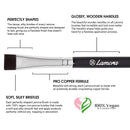 Eyebrow Brush - Duo Eye Brow Spoolie - Angled Eyeshadow Eyeliner - Precision Flat Definer - Small Shader - Premium Quality 3 Piece Set - Cruelty Free Synthetic Bristles - Apply Gel Powder Wax Pomade Lamora
