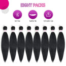 Braiding Hair Pre Stretched 8 Packs 20inch Omber Braiding Hair Crochet Braids Pre Stretched Braiding Hair (1B) MIRRA'S MIRROR Store