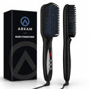 Arkam Beard Straightener for Men -Premium Heated Beard Brush Kit w/Anti-Scald Feature, Dual Action Hair Comb and Hard Shell Travel Case for Medium to Long Beards - Costume and Grooming Gifts for Men Infinity Warehouse