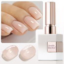 Double Rhythm Translucent Gel Polish Sheer Neutral Natural Light Milky Same Color Same Bottle 15ML Jelly UV Polish Nail Art DIY at Home (Jelly Nude Brown-A1492) Infinity Warehouse