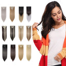 Clip In On Hair Extension Full Head 8pcs 18Clips 26" Straight Natural Black Mix Bleach Blonde Synthetic Heat Resistant Hairpieces Invisible Hairpiece (26" Straight, Natural Black Mix Bleach Blonde) S-noilite