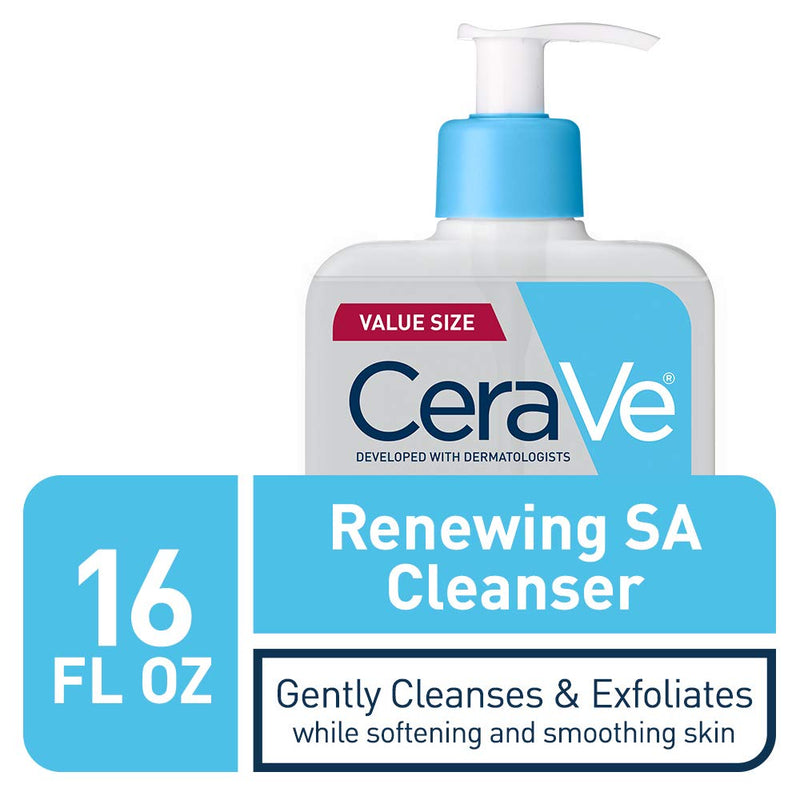CeraVe Salicylic Acid Cleanser | 16 Ounce | Renewing Exfoliating Face Wash With Vitamin D for Normal Skin | Fragrance Free CeraVe