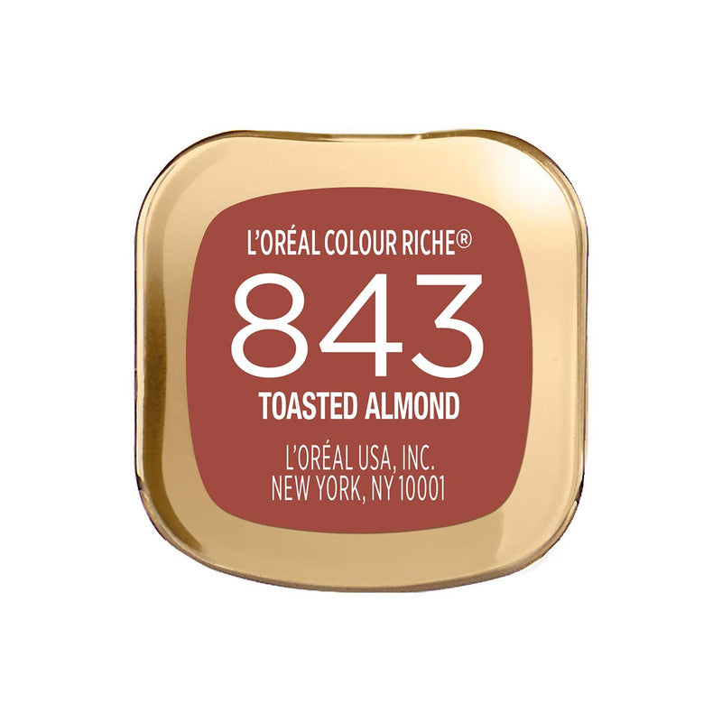 L'Oreal Paris Makeup Colour Riche Original Creamy, Hydrating Satin Lipstick, 843 Toasted Almond, 1 Count L'Oreal Paris