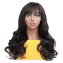 ISEE Hair Lace Front Wigs Brazilian Body Wave Human Hair Wigs for Black Women Pre Plucked Hairline 150% Density Lace Front Wigs with Baby Hair Natural Color (24'', Body Wave With Bangs) ISEE Store