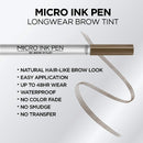 L'Oreal Paris Micro Ink Pen by Brow Stylist, Longwear Brow Tint, Hair-Like Effect, Up to 48HR Wear, Precision Comb Tip, Brunette, 0.033 fl; oz. L'Oreal Paris