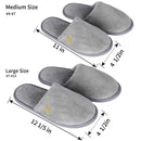 Gray Spa Slippers, Closed Toe(6 Pairs - 3L,3M) Disposable Indoor Hotel Slippers for Women, Fluffy Coral Fleece, Deluxe Padded Sole for Extra Comfort- Perfect for Guests, Hotel,Travel Foorame