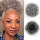 THEMIS HAIR Afro Puff Drawstring Ponytail For Black Women , High Puff Drawstring Short Ponytail Bun For Short Natural Hair , Afro Kinky Curly Ponytail Hairpieces With Clip In Color Smoky Gray THEMIS HAIR Store