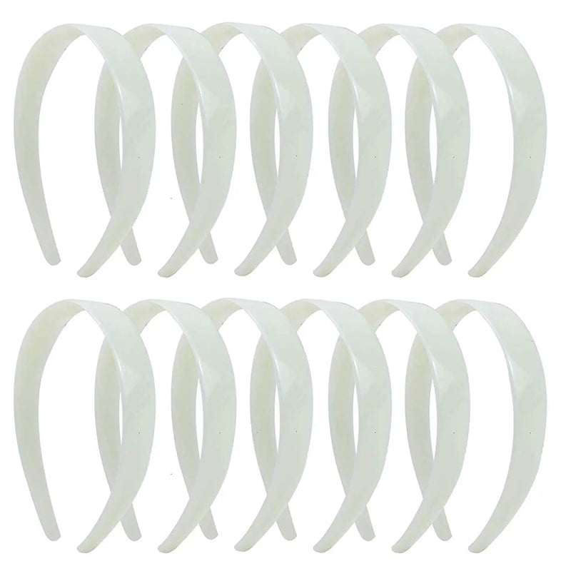 Timoo 20 Pcs Plastic Headbands, 1" Wide No Teeth Hair BandsAccessories for DIY & Craft - Perfect for Girls, Women (White) Timoo