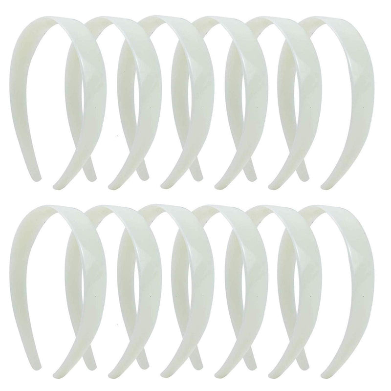 Timoo 20 Pcs Plastic Headbands, 1" Wide No Teeth Hair BandsAccessories for DIY & Craft - Perfect for Girls, Women (White) Timoo