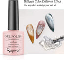 Supwee 10ml Silver Cat Eye Gel Nail Polish Universal Bright Glitter Cat Eye Gel Magnetic Nail Polish Gel Art Manicure DIY at Home Soak Off UV Gel with Magnet(Cat Eye) SUPWEE