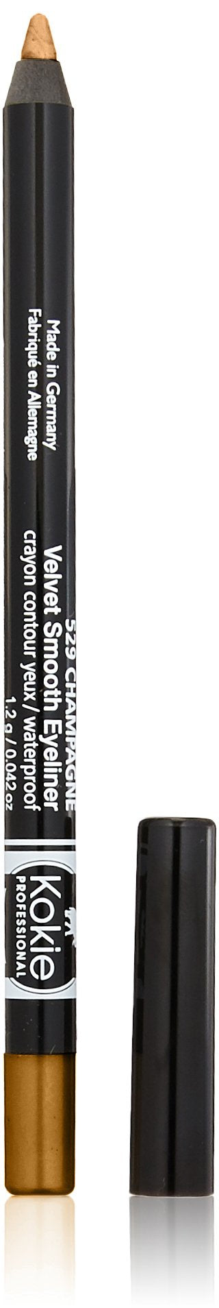 Kokie Cosmetics Waterproof Velvet Smooth Eyeliner Pencil, Gilded Gold, 0.042 Ounce Kokie