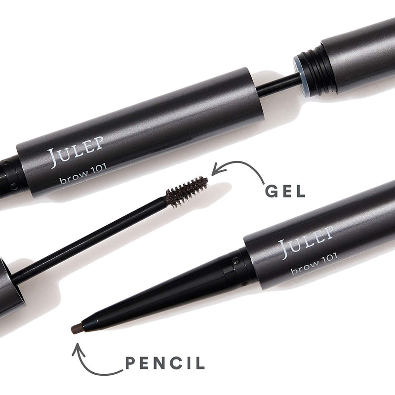 Julep Brow 101 Waterproof Definer Makeup Eyebrow Pencil and Tinted Gel, Dark Brown Julep