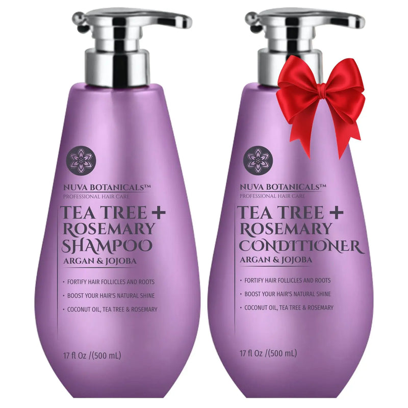 Tea Tree Oil Shampoo and Conditioner Set - Rosemary Oil Shampoo and Conditioner Hair Growth Shampoo for Women - Natural Shampoo for Thinning Hair and Hair Loss with Mint Oil and Coconut Oil (17 Fl Oz) Infinity Warehouse