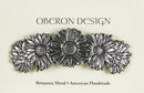 Daisies Hair Clip, Hand Crafted Metal Barrette Made in the USA with a Large 80mm Clip by Oberon Design Oberon Design