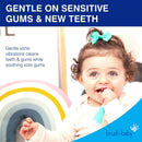 Brush Baby BabySonic Infant and Toddler Electric Toothbrush for Ages 0-3 Years - Smart LED Timer and Gentle Vibration Provide a Fun Brushing Experience - Includes 2 Sensitive Brush Heads (Blue) Brush-Baby