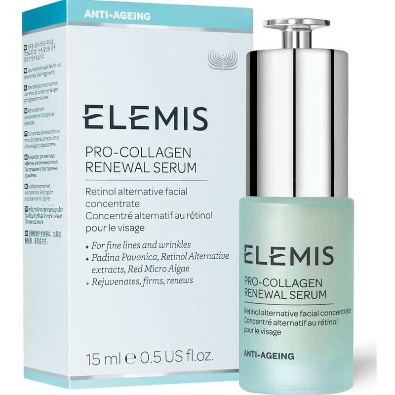 ELEMIS Pro-Collagen Renewal Serum Retinol Alternative Facial Concentrate Rejuvenates, Firms and Reduces the Look of Fine Lines and Wrinkles 15 mL Infinity Warehouse