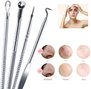 NIUTA Blackhead Remover Comedone Extractor Acne Needle Nose Facial Cleaning Tool Kit, Silver, 1 Count (Pack of 4) NIUTA
