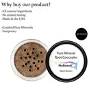 Root Concealer Touch Up Powder | All-Natural Crushed Minerals Without Brush | Fast and Easy Total Gray Hair Cover up For Black | Brown | Auburn and Blonde Hair .30 ounce (Without Brush, Warm Brown) NuBeauti Store