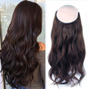 Sassina Halo Hair Extensions Remy Human Hair with Invisible Miracle Wire, Fish Line Extensions Colored Chocolate Brown