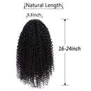 Seelaak 20 Inches Kinky Straight Ponytail Drawstring Human Hair Extension 10A Brazilian Natural Black Yaki Straight Ponytail Hairpiece for Black Women (1B