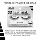 Ardell False Eyelashes 3D Faux Mink 861, 4 pairs Ardell
