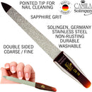 Camila Solingen CS16 3.5" Professional Sapphire Metal Nail File Pointed for Fingernail and Toenail Care. Double Sided Coarse Fine for Manicure/Pedicure. Made of Stainless Steel, Solingen Germany Camila Solingen
