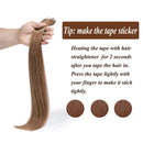 Benehair Human Hair Tape in Remy Hair Extensions Light Brown 12 inch Highlighted Seamless Invisible Skin Weft Tape ins Long Straight Hair 20pcs 50g Double Sided Tapes