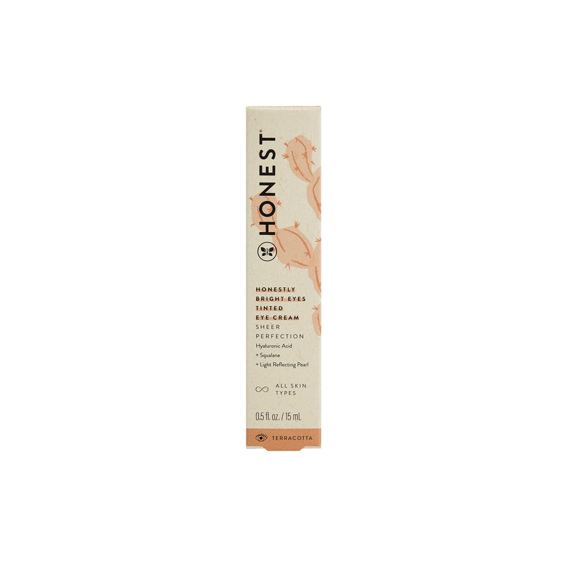 Honest Beauty Honestly Bright Eyes Tinted Eye Cream, Terracotta with Hyaluronic Acid + Squalene | EWG Certified + Dermatologist Tested & Vegan + Cruelty Free | 0.5 fl. oz. Honest Beauty