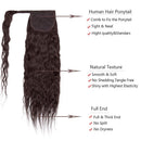 18 Inches Corn Wave Wrap Around Human Hair Ponytail Extensions 100% Remy Human Hair Long Wavy Curly With Comb Clip in One Piece Pony Tail Extensions For Black Women