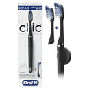 Oral-B Clic Manual Toothbrush, Matte Black, with 1 Bonus Replacement Brush Head and Magnetic Toothbrush Holder Oral-B
