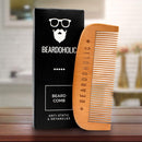 Beardoholic Beard Comb With a Gift Box – Wide Teeth – Anti-Static, Eliminates Tangles and Keeps Your Beard Neat and Tidy – 5.31 x 1.96 IN Handmade 100% Pearwood Design Beardoholic
