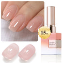 Double Rhythm Translucent Gel Polish Sheer Neutral Natural Light Milky Same Color Same Bottle 15ML Jelly UV Polish Nail Art DIY at Home (Jelly Nude Brown-A1492) Infinity Warehouse