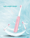 Initio Electric Toothbrush with Smart Timer, 5 Modes, 3 Dupont Bristles, 40,000 VPM Motor, Whitening Power Rechargeable Toothbrush for Adults and Kids (Pink) Initio