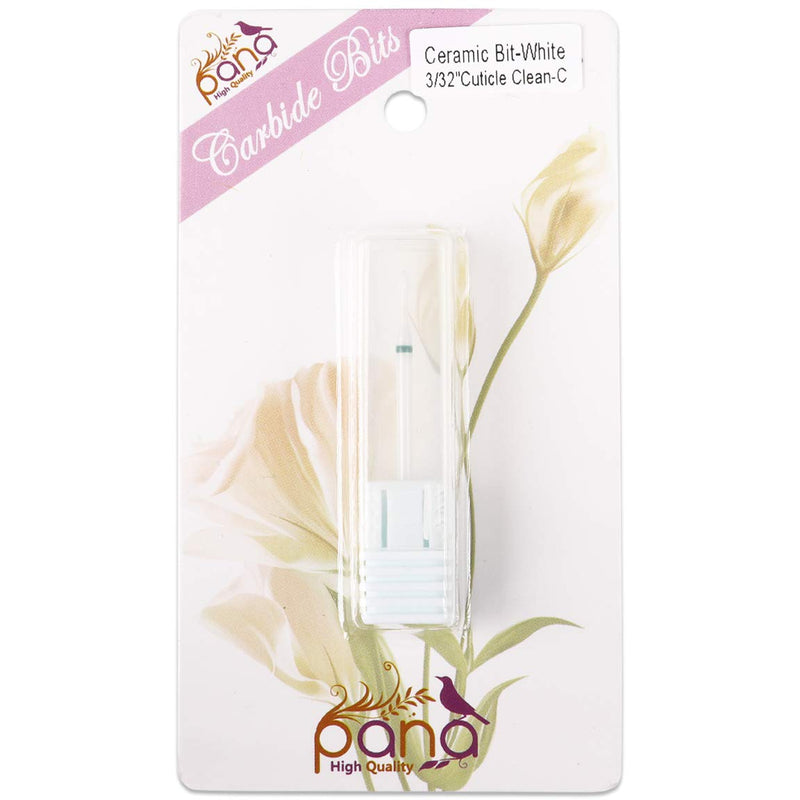 PANA 3/32" Shank Size Professional USA - Cuticle Cleaner White Ceramic Bit Coarse Grit - Nail Drill Bit for Dremel Machine PANA