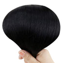 Full Shine Clip in Hair Extensions Real Human Hair with Lace Base Jet Black 3Pcs 50G Remy Hair Extensions Clip in Human Hair 10 Inch Short Hair Extensions Clip in Human Hair Full Shine Store