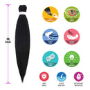 Pre stretched Braiding Hair Extensions Easy Braid Hair 26inch 8 Packs Pre-stretched Braiding Hair for Braiding Yaki Texuture Crochet Hair Extensions (26inch,1B) Royal Collection